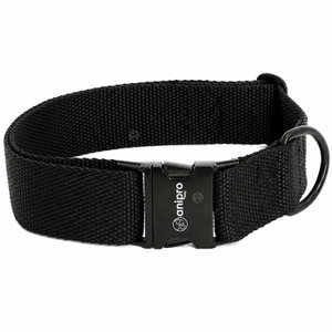 Нашийник ANIPRO Extra Strong Black, черен с черна тока