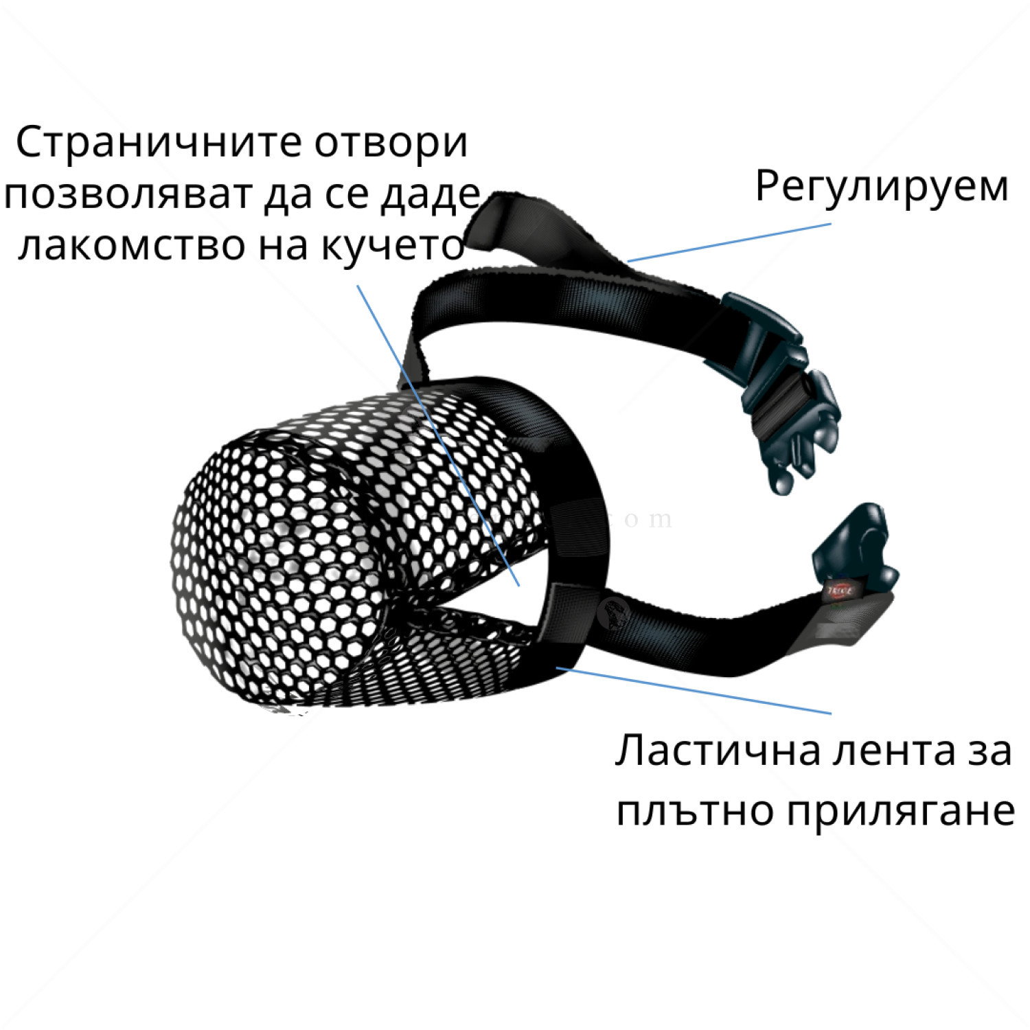 Намордник от плат TRIXIE, регулируем