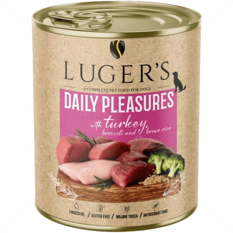 Консерва с пуйка, броколи и кафяв ориз 800 гр LUGERS Daily Pleasures Turkey, broccoli and brown rice