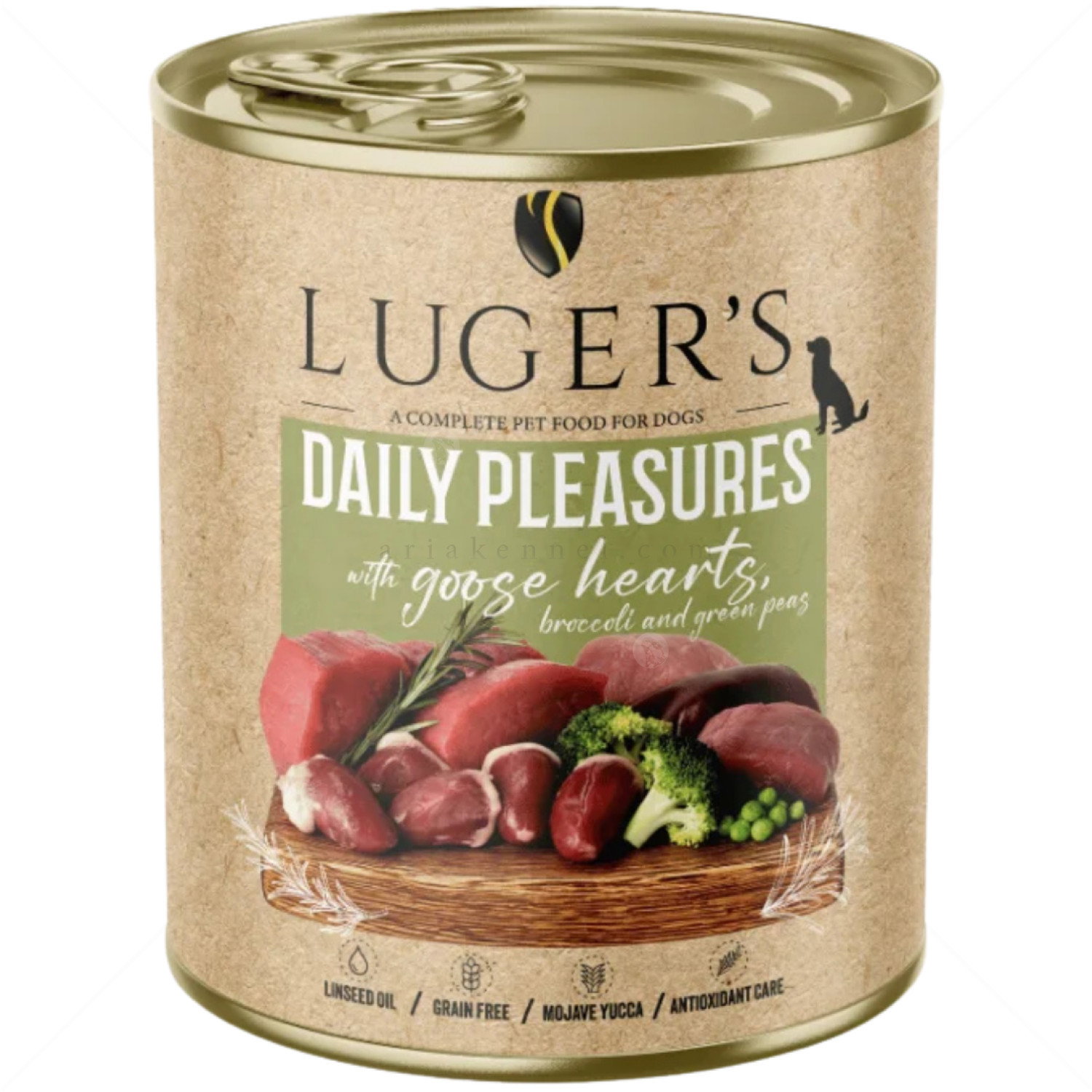 Консерва с гъши сърца, броколи и зелен грах 800 гр LUGERS Daily Pleasures Goose hearts, broccoli and green peas
