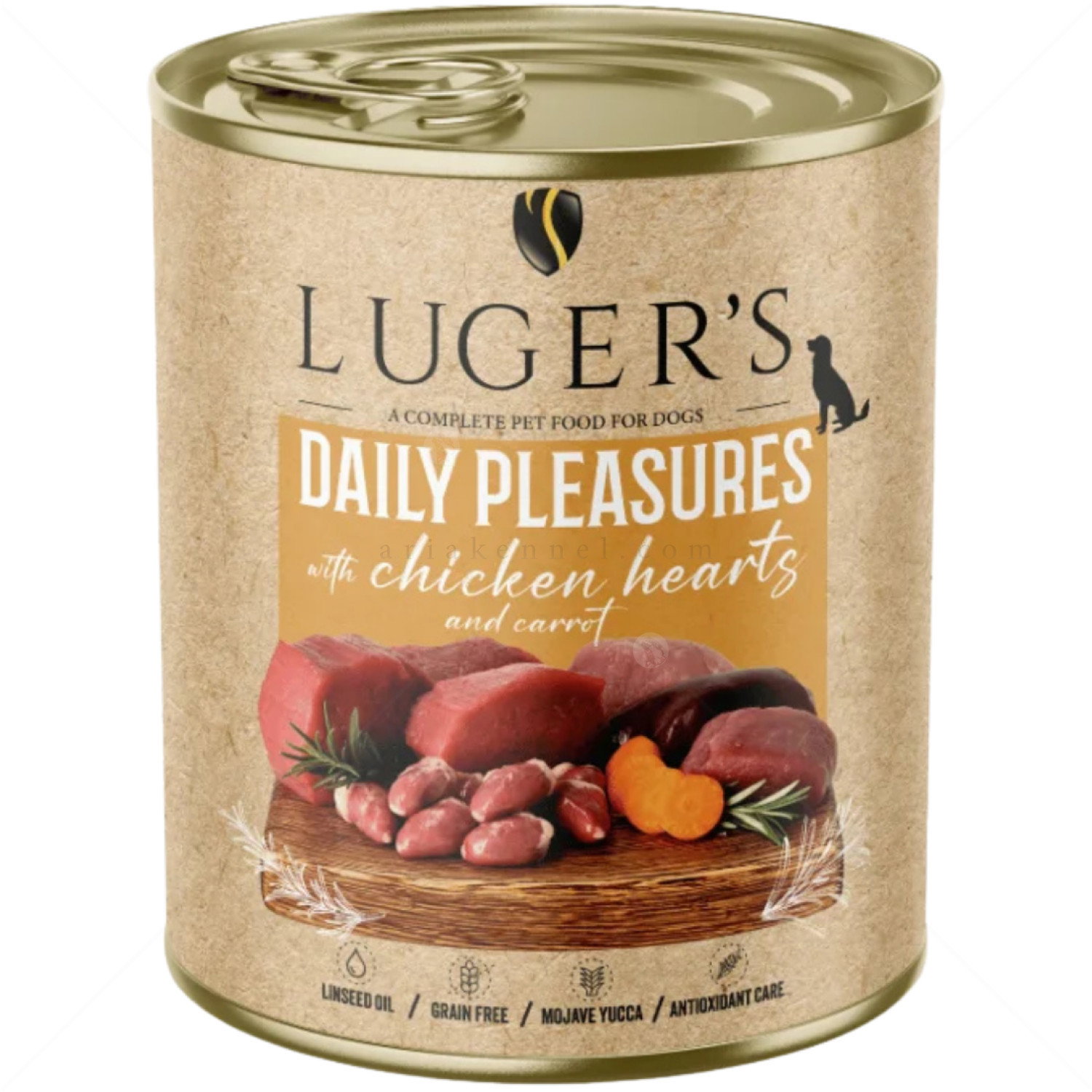 Консерва с пилешки сърца и морков 800 гр LUGERS Daily Pleasures Chicken hearts and carrot