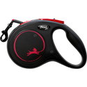 FLEXI Classic Black Fire M лента – Автоматичен повод, черен/червен