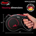 FLEXI Classic Black Fire M лента – Автоматичен повод, черен/червен