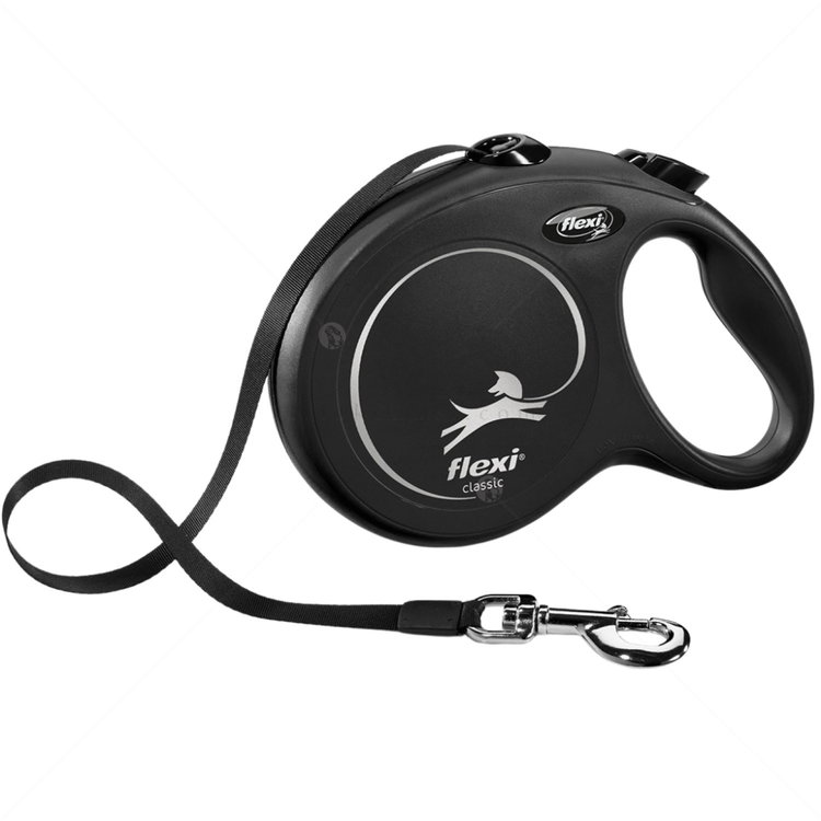 FLEXI Classic L Long лента – Автоматичен повод, черен