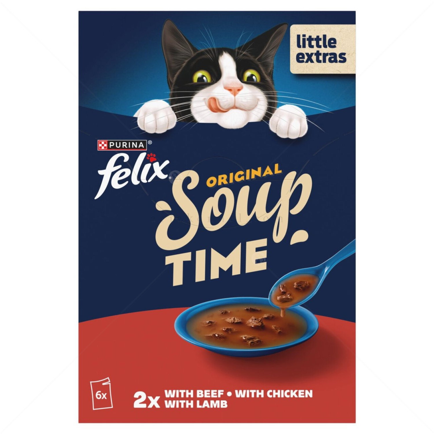 Супа с говеждо, пилешко и агнешко месо FELIX Soup Original 6х48 гр