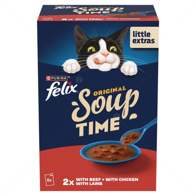 Супа с говеждо, пилешко и агнешко месо FELIX Soup Original 6х48 гр