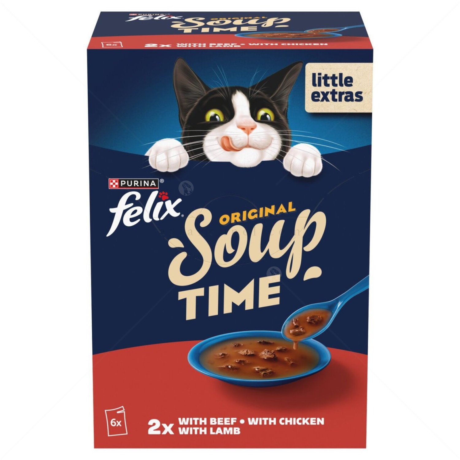 Супа с говеждо, пилешко и агнешко месо FELIX Soup Original 6х48 гр
