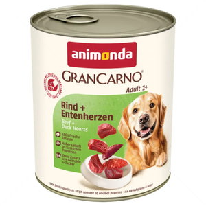 Консерва с говеждо месо и патешки сърца 800 гр Gran Carno Adult Rind&Entenherzen
