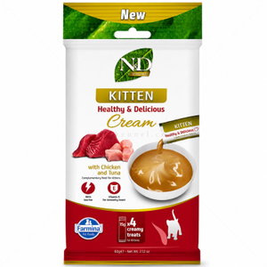Кремообразно лакомство за малки котенца с пилешко месо и риба тон N&D Prime Kitten Healthy & Delicious Cream with Chicken & Tuna