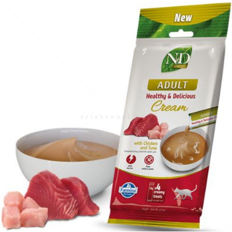 Кремообразно лакомство с пилешко месо и риба тон N&D Prime Adult Healthy & Delicious Cream with Chicken & Tuna