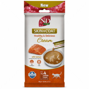 Кремообразно лакомство за красива козина и здрава кожа с киноа и сьомга N&D Quinoa Skin&Coat Healthy & Delicious Cream with Salmon