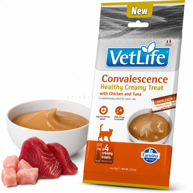 Крем лакомство при възстановяване с пилешко месо и риба тон VET LIFE Convalescence Healthy Creamy Treat with Chicken & Tuna
