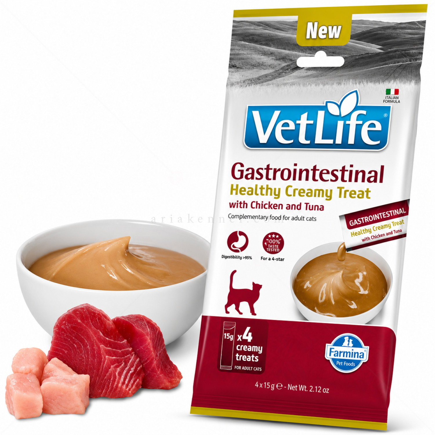 Крем лакомство при храносмилателни проблеми с пилешко месо и риба тон VET LIFE Gastrointestinal Healthy Creamy Treat with Chicken & Tuna
