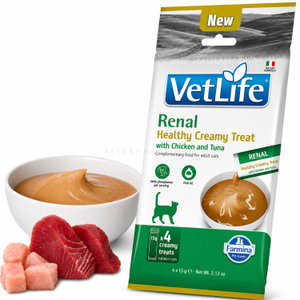 Крем лакомство при бъбречни заболявания с пилешко месо и риба тон VET LIFE Renal Healthy Creamy Treat with Chicken & Tuna