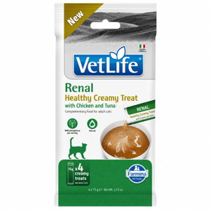 Крем лакомство при бъбречни заболявания с пилешко месо и риба тон VET LIFE Renal Healthy Creamy Treat with Chicken & Tuna