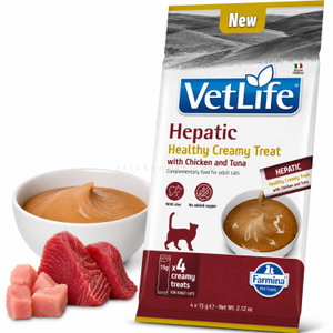 Крем лакомство при чернодробни заболявания с пилешко месо и риба тон VET LIFE Hepatic Healthy Creamy Treat with Chicken & Tuna