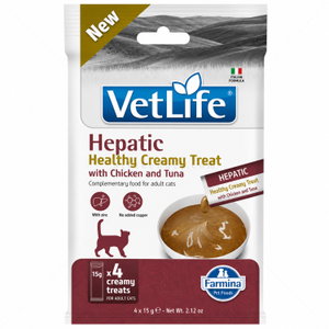 Крем лакомство при чернодробни заболявания с пилешко месо и риба тон VET LIFE Hepatic Healthy Creamy Treat with Chicken & Tuna