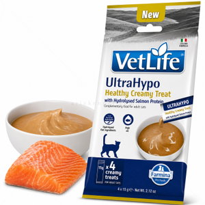 Крем лакомство при хранителни алергии със сьомга VET LIFE UltraHypo Healthy Creamy Treat with Hydrolysed Salmon Protein