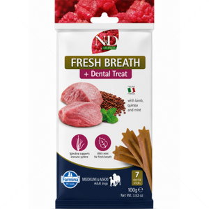 Дентални пръчки за свеж дъх за кучета от средни и едри породи N&D Quinoa Dog Adult Medium&Maxi Dental Treat Fresh Breath