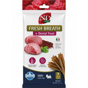 Дентални пръчки за свеж дъх за кучета от дребни породи N&D Quinoa Dog Adult Mini Dental Treat Fresh Breath