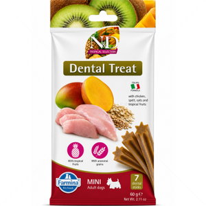 Дентални пръчки за дребни породи N&D Tropical Selection Dog Adult Mini Dental Treat Chicken