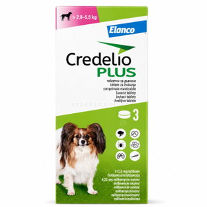 Комбинирани таблетки за вътрешно и външно обезпаразитяване CREDELIO PLUS 3x112.50 mg