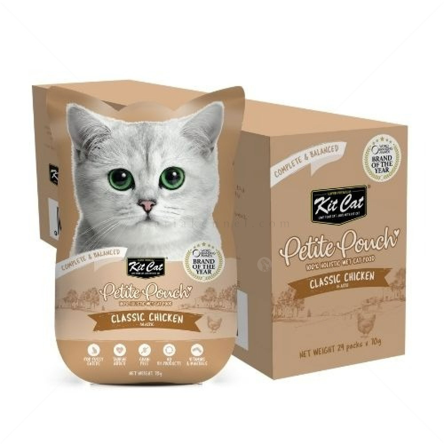 Пауч с пилешко месо в желе 70 гр KIT CAT Petit Pouch Chicken in Aspic
