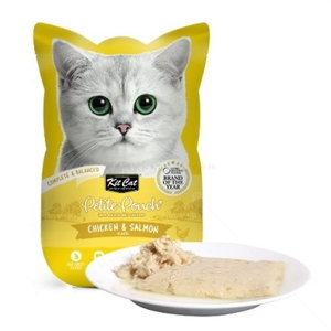 Пауч с пилешко месо и сьомга в желе 70 гр KIT CAT Petit Pouch Chicken & Salmon in Aspic