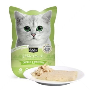 Пауч с пилешко месо и бяла риба в желе 70 гр KIT CAT Petit Pouch Chicken & Whitefish in Aspic