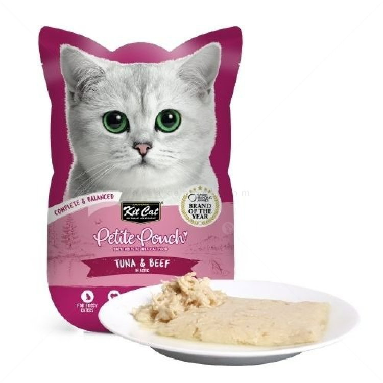 Пауч с риба тон и телешко месо в желе 70 гр KIT CAT Petit Pouch Tuna & Beef in Aspic