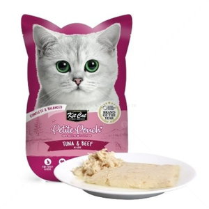 Пауч с риба тон и телешко месо в желе 70 гр KIT CAT Petit Pouch Tuna & Beef in Aspic