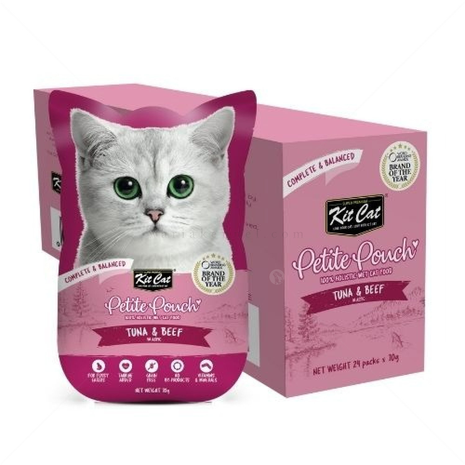 Пауч с риба тон и телешко месо в желе 70 гр KIT CAT Petit Pouch Tuna & Beef in Aspic
