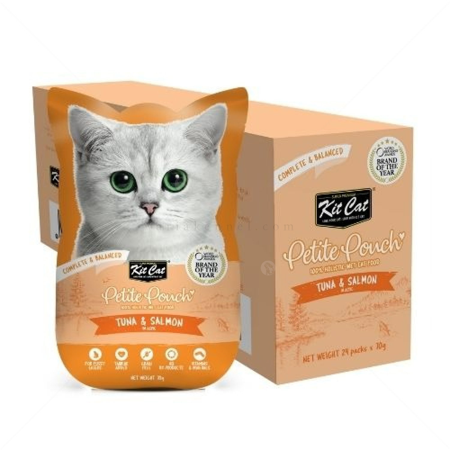 Пауч с риба тон и сьомга в желе 70 гр KIT CAT Petit Pouch Tuna & Salmon in Aspic