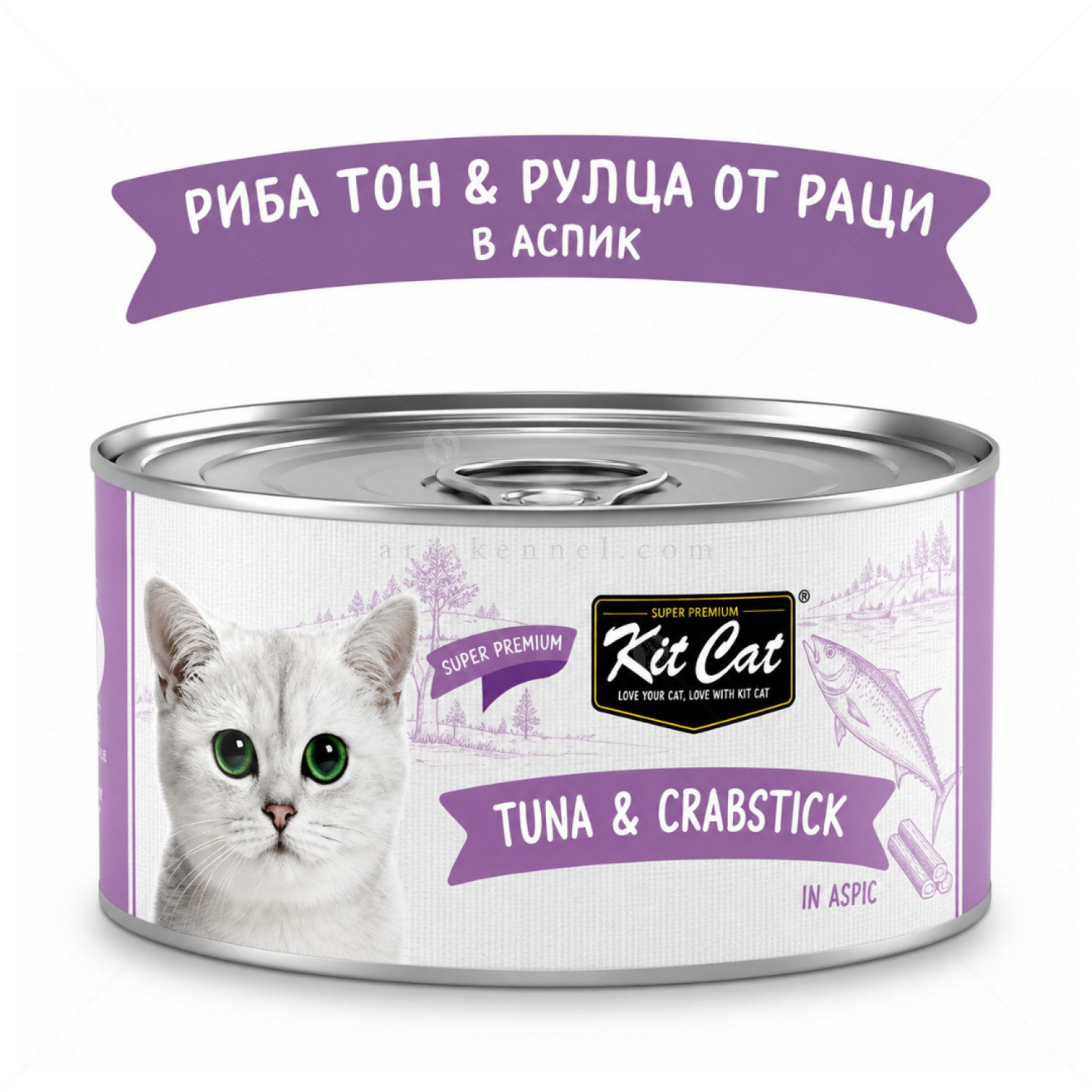 Консерва с риба тон и рулца от раци в желе 80 гр KIT CAT Deboned Toppers Tuna & Crabstick in Aspic