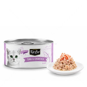 Консерва с риба тон и рулца от раци в желе 80 гр KIT CAT Deboned Toppers Tuna & Crabstick in Aspic