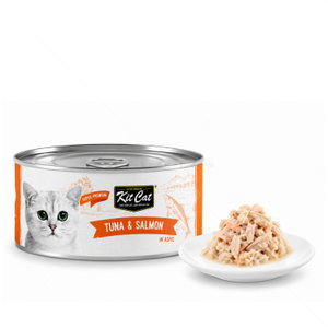 Консерва с риба тон и сьомга в желе 80 гр KIT CAT Deboned Toppers Tuna & Salmon in Aspic