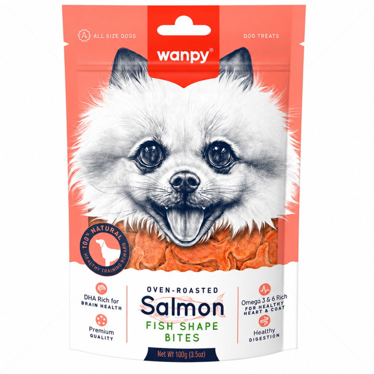 Хапки със сьомга, печени на фурна WANPY Salmon Fish Shape Bites