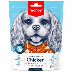 Калциеви кокалчета с пилешко месо WANPY Chicken Jerky & Calcium Bone Twists