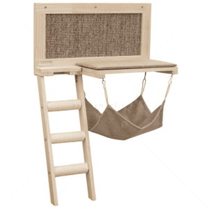 Катерушка за стена с място за почивка KERBL Cat Bed Timber brown