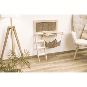 Катерушка за стена с място за почивка KERBL Cat Bed Timber brown
