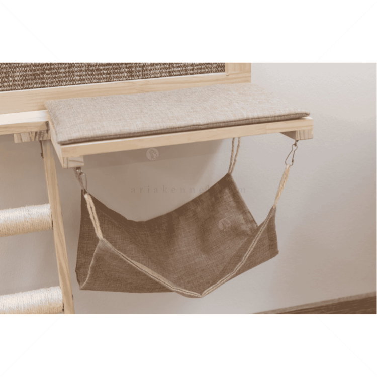 Катерушка за стена с място за почивка KERBL Cat Bed Timber brown