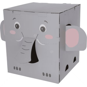 Къщичка с драскало от картон Слон 39 см KERBL Cat Scratch House Elephant, grey