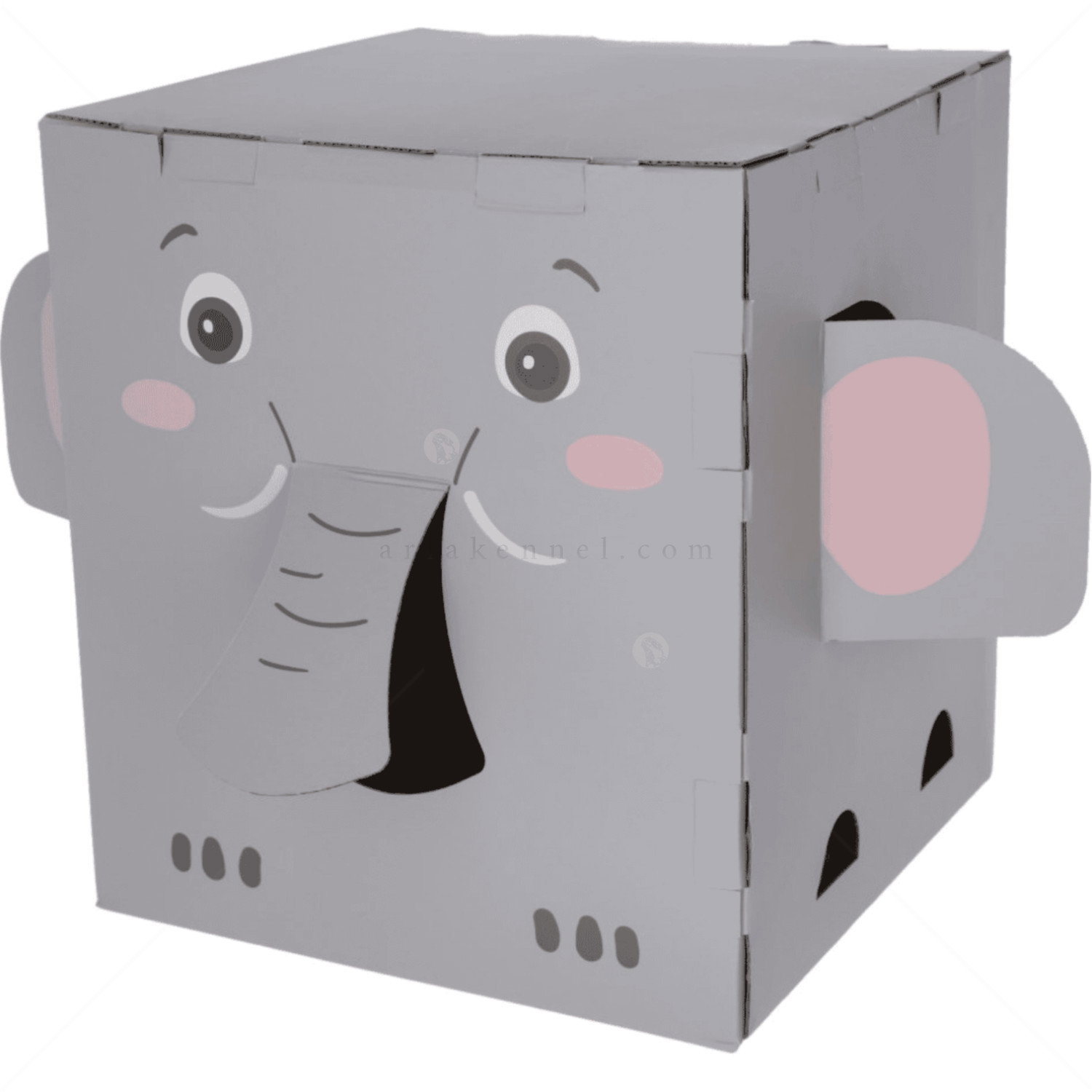 Къщичка с драскало от картон Слон 39 см KERBL Cat Scratch House Elephant, grey