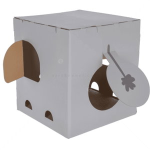 Къщичка с драскало от картон Слон 39 см KERBL Cat Scratch House Elephant, grey