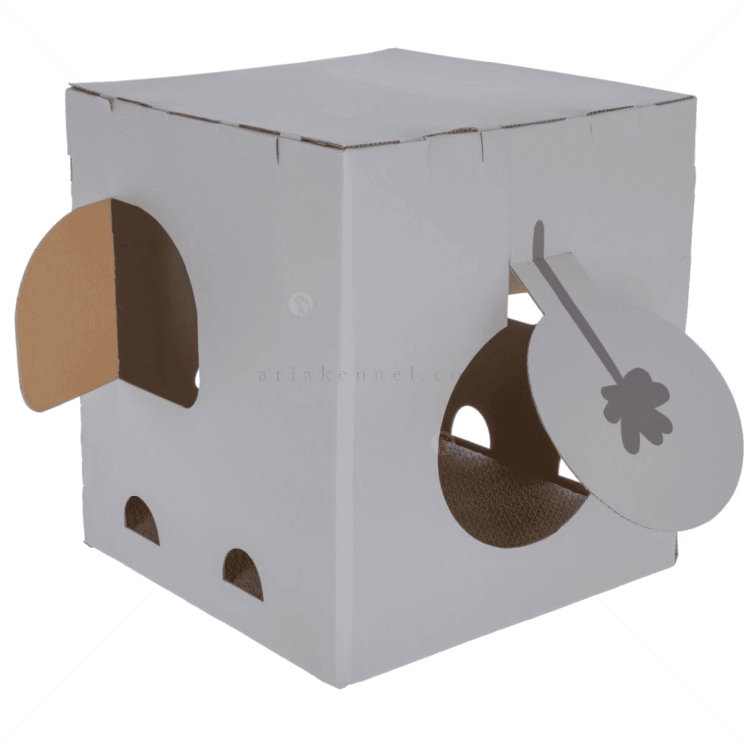 Къщичка с драскало от картон Слон 39 см KERBL Cat Scratch House Elephant, grey
