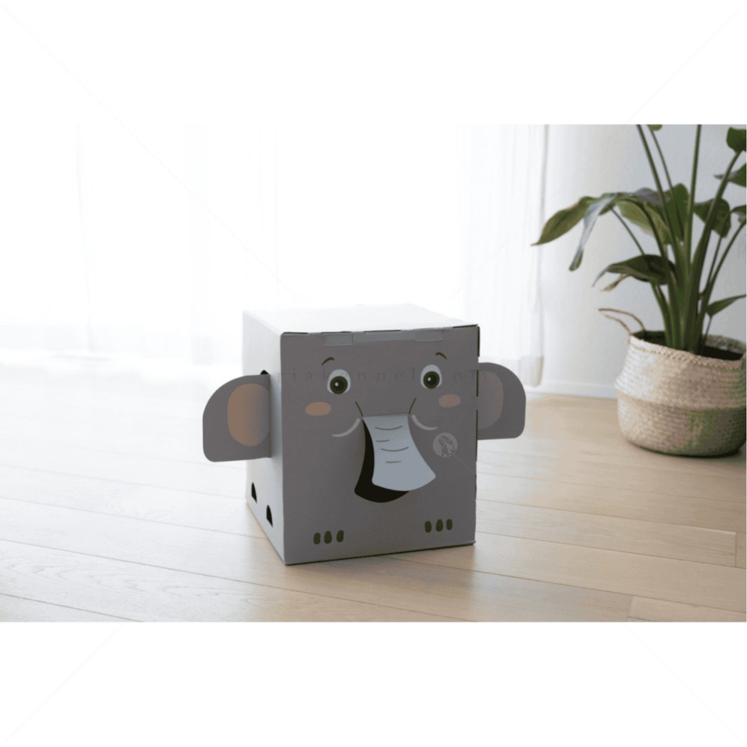 Къщичка с драскало от картон Слон 39 см KERBL Cat Scratch House Elephant, grey