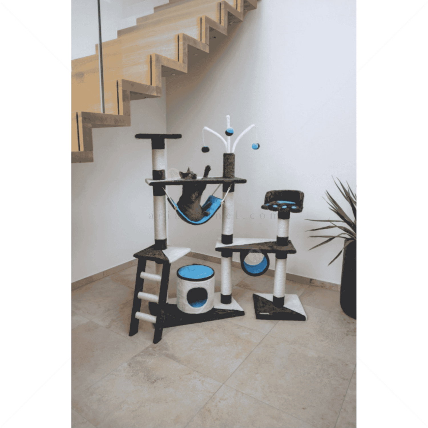 Катерушка 150 см KERBL Cat Tree Creativ, anthracite/blue/white