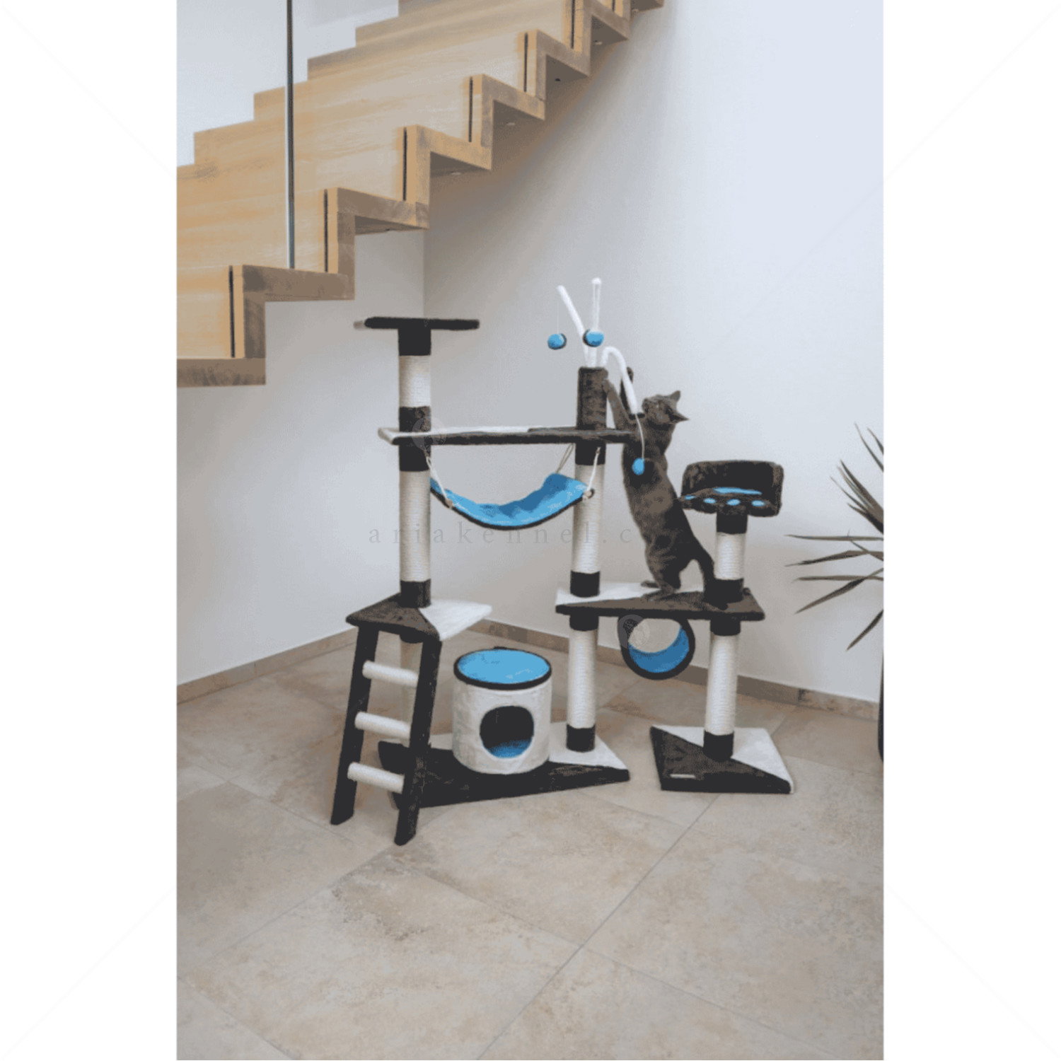 Катерушка 150 см KERBL Cat Tree Creativ, anthracite/blue/white
