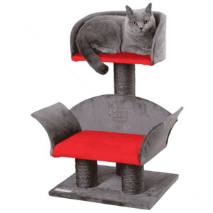 Катерушка Кресло Deluxe 70 см KERBL Cat Tree Lounge Deluxe grey/red