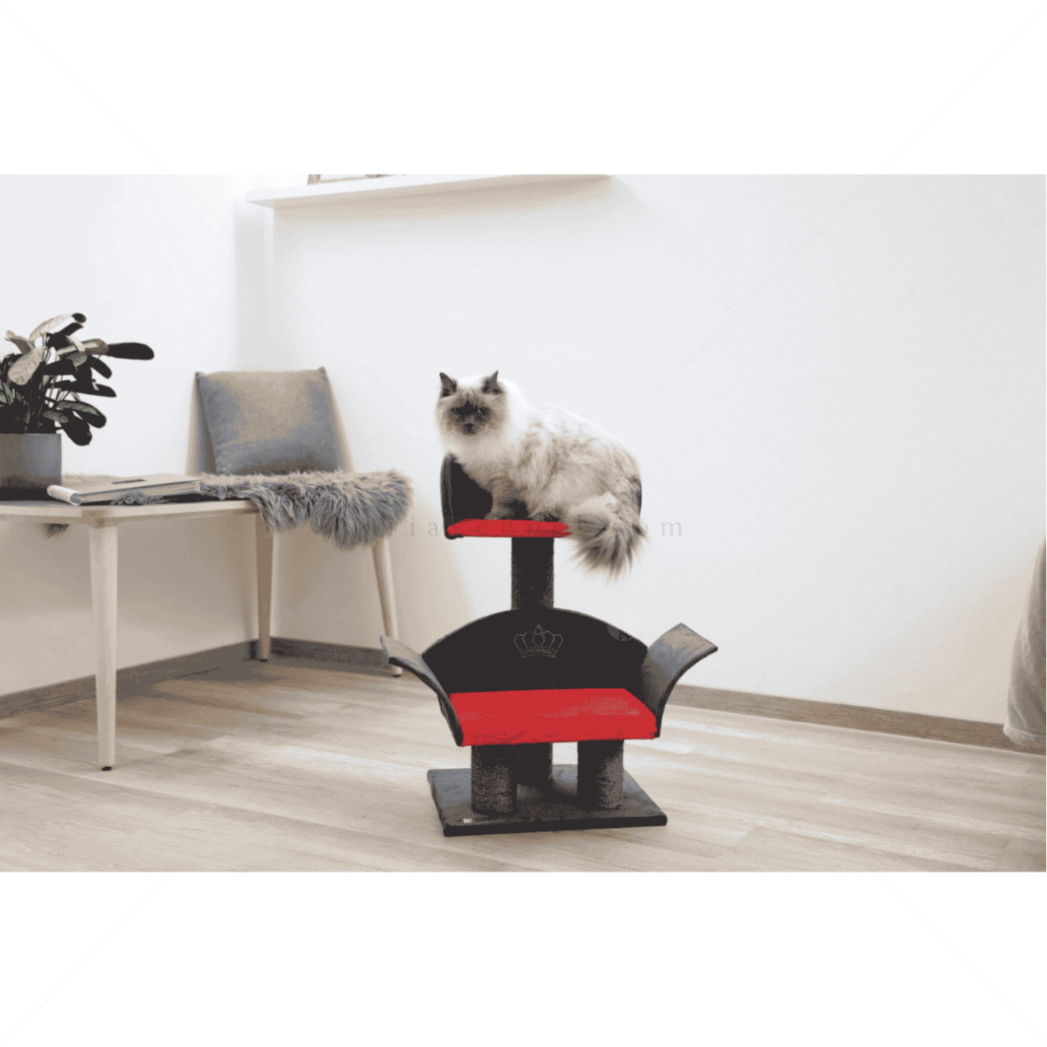 Катерушка Кресло Deluxe 70 см KERBL Cat Tree Lounge Deluxe grey/red